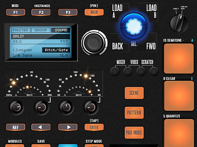 Music Interface User WIP interface mobile orange tablet