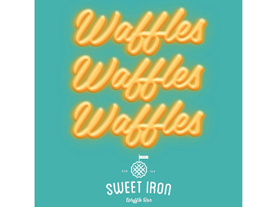 WafflesWafflesWaffles Sticker brand design lettering photoshop sticker type art waffle