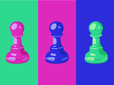 Pond Logos brand bright color chess colorblock design illustration logo pop art