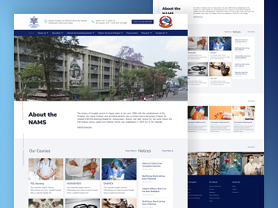 NAMS Landing page design home page hospital landing landing page medical mockup page ui website