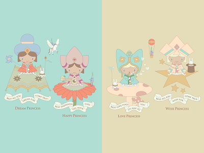 Princesses illustration vector
