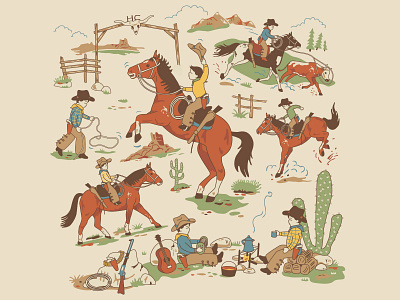 Cowboys illustration vector