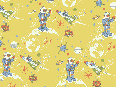 Spaceman Wallpaper illustration vector