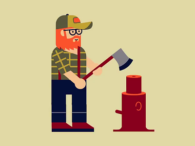 Lumberjack animation branding illustration motion graphics vector