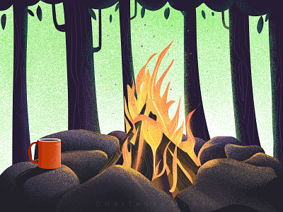 Campfire adventures art campfire camping design digitalart graphic design illustration illustrative design illustrativeart illustrator landscape landscape art landscape illustration travel travelling vector vector artist vector painting vectorart