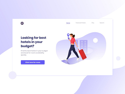 Hotel booking home page art clean illustration home page hotel booking hotels illustration landing page ui ui ux uidesign user experience user interface