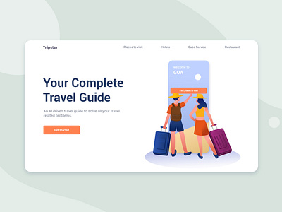 Travel Guide Concept adventures art branding design graphic design illustration illustrator minimal tour travel uidesign uiux uiuxdesign user experience user interface design userinterface vectorart webdesign webillustration