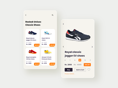 Reebok app concept design app branding design graphic design illustration minimal typography ui uidesign ux