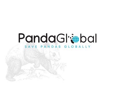 PandaGlobal logo for nonprofit brand branding color design flat graphic design illustration logo panda pandalogo vector