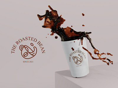 The Roasted Bean coffee shop logo Design