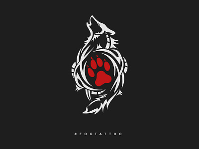 Fox tattoo illustration brand branding color dark dark art death design flat fox illustration logo love typography vector