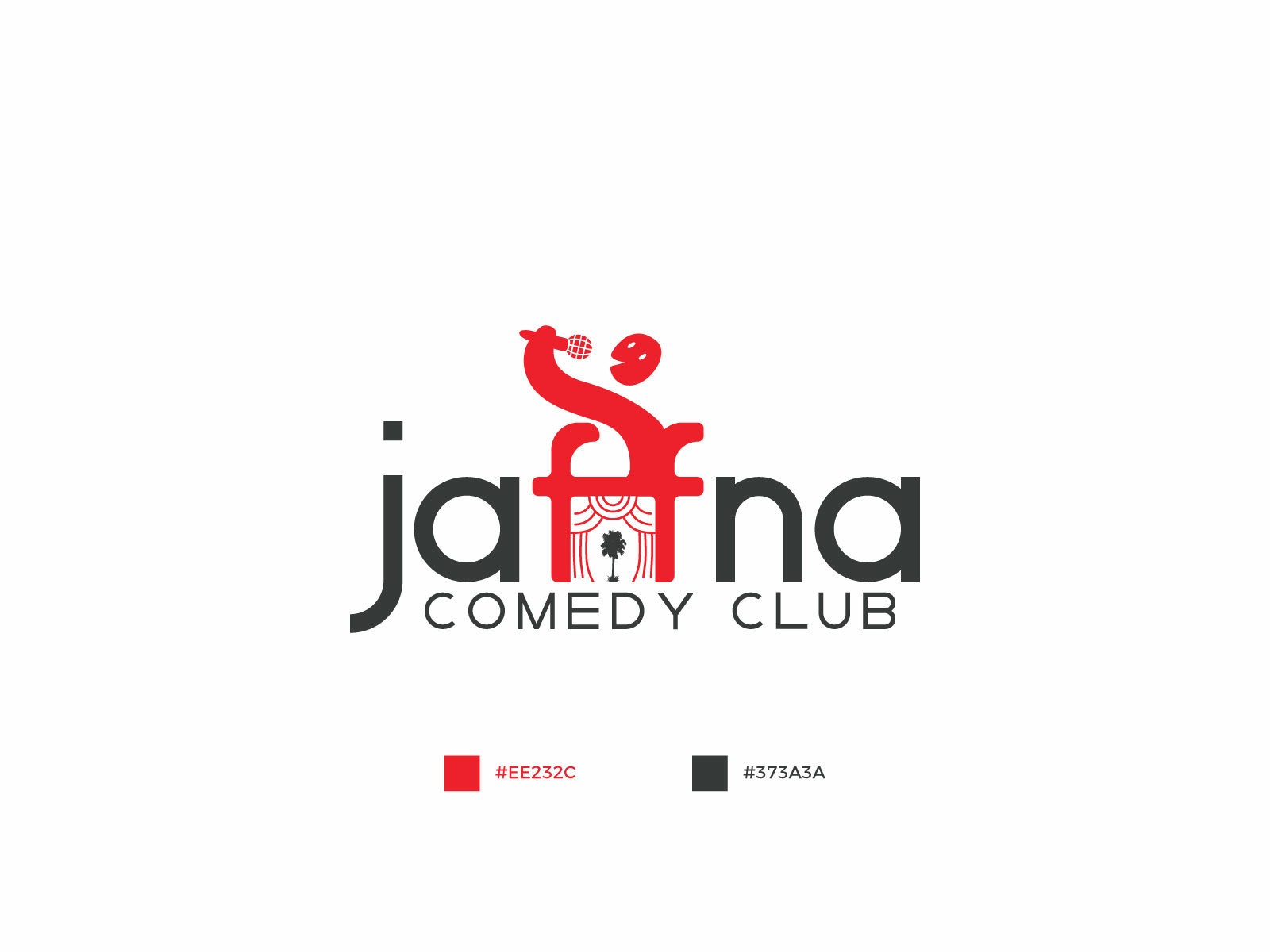 Comedy show logo with a smiling laughing mouth Vector Image