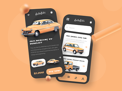 3d App AutoBibi 2020 3d app design icon illustration minimal ui vector