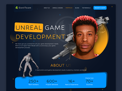 Unreal Engine Game Landing Page