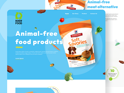 Advertising website for dog food branding color design flat illustration logo ui ux vector web