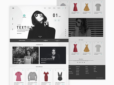 E-commerce for woman's clothes "Txtl&Co" 2019 brand clothes design ecommerce flat landing page site design ui web woman