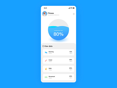 Fitness data display APP interface