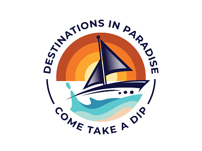 Destinations in Paradise art beach boat boating brand branding design designer destinations illustration logo logobrand logoinspiration logos paradise sun sunrise sunset