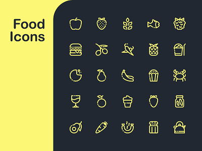 Food Icon Pack design designer food icons icon icon artwork icon design icon pack icon set iconography icons logo