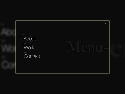 Menu for Design agency black design flat menu minimalist