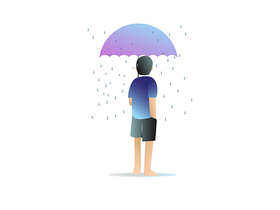 Rain in childhood I illustration vector