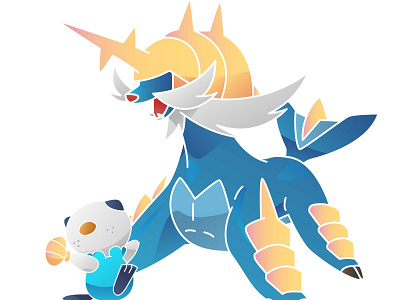 Oshawot & Samurott 5th Pokemon Starter - Type Water creative idea design flat graphic illustration illustrator mobile vector