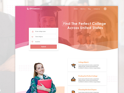 Collage Compare Website creative design homepage design hompage logo school searchpage