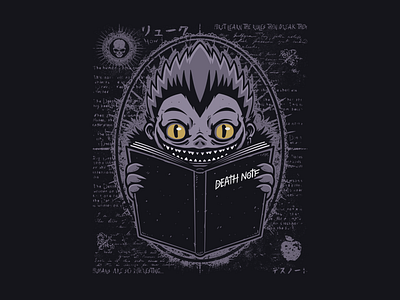 Ryuk Note anime cartoon death note design fanart illustration japan manga retro ryuk t shirt tee vector