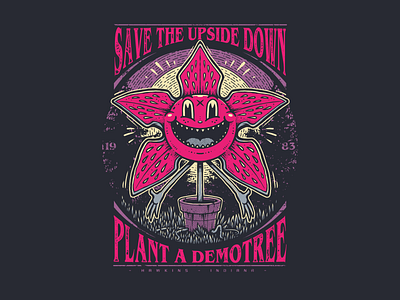 Plant a Demotree cartoon design funny illustration pop pop culture stranger things t shirt tee vector