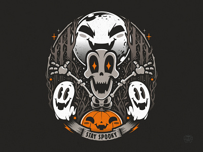 Stay Spooky cartoon design graphic design illustration t shirt tee vector