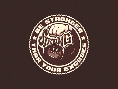 Be Stronger cartoon fitness illustration sport strong t shirt tee vector