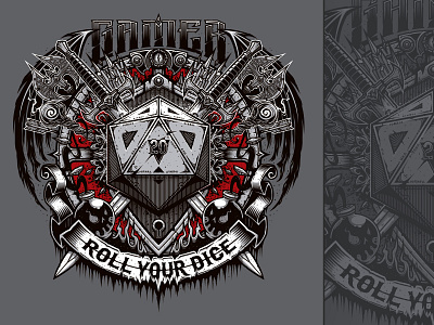 Roll Your Dice game gamer illustration magic rol rpg tee vector