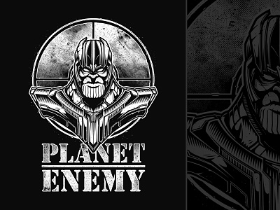 Planet Enemy comic illustration planet public enemy t shirt tee thanos typo typography vector villain