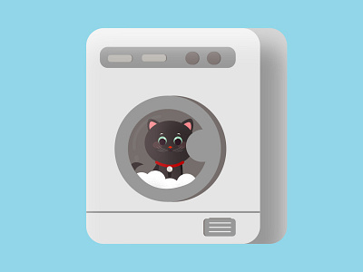 Cats Washing design flat illustration vector