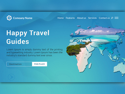 Travel Guide Landing Page Website UI Design Template best landing page design best ux landing pages creative landing page design responsive web design template web ui landing page website design templates wordpress landing page