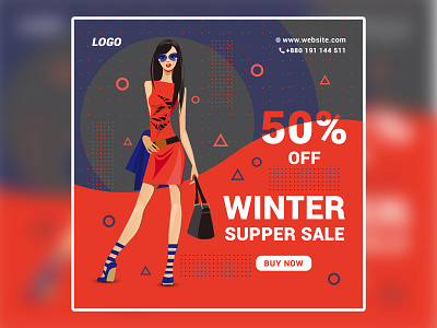 Winter Sale Social Media Banner Template PSD Mockup free social media banners social media banner design ideas social media banner images social media banner mockup social media banner psd social media marketing banner social media promotion banner