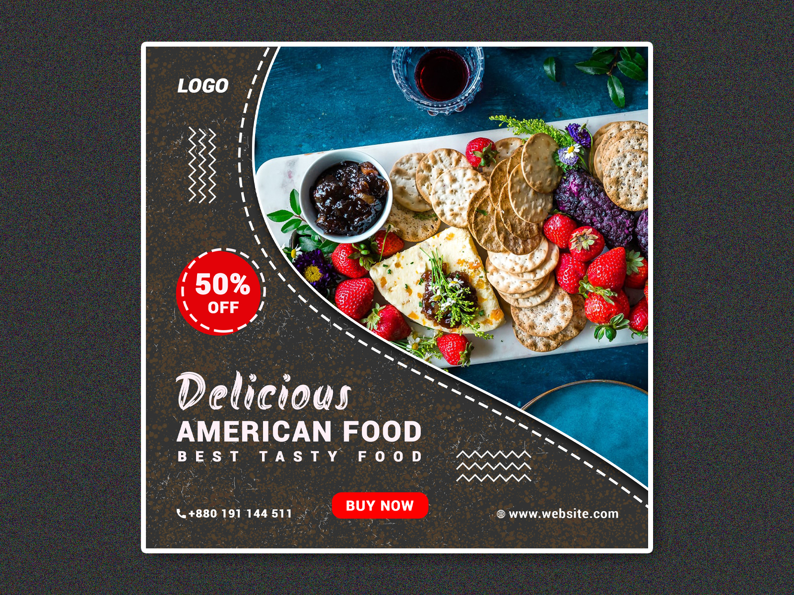 Download American Food Social Media Banner Template PSD Mockup by ...