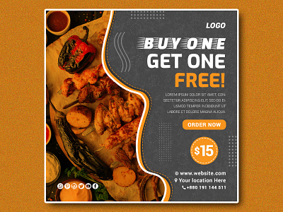 Buy One Get One Free Food Social Media Banner Template PSD Mocku free social media banners social media banner design ideas social media banner images social media banner mockup social media banner psd social media marketing banner social media promotion banner