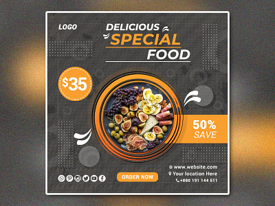 Delicious Special Food Social Media Banner Template PSD Mockup free social media banners social media banner design ideas social media banner images social media banner mockup social media banner psd social media marketing banner social media promotion banner