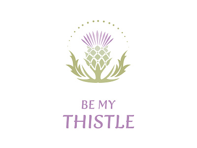 Thistle business design flower graphic design green illustration logo purple thistle