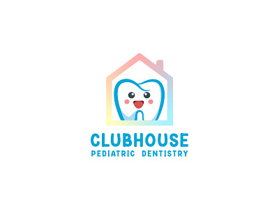 Cute Tooth branding clorful cute dental dentistry graphic design house logo playful toothe