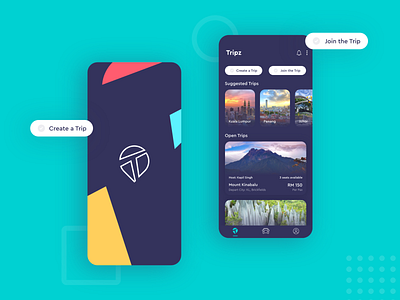 Create and Share a trip app appdesign createtrip sharebillfortrip sharetrip travel travelappdesign ui userexperience userinterface ux