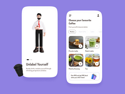 The Coffee made easy 3d coffeapp coffee illustration ui userexperience