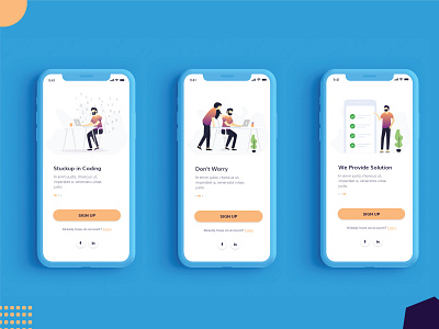 Brewinsnow Onboarding screens codingillustration design humanavatar illustrations onboarding ux