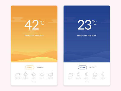 Weather UI Concept android app cool day ios night ui sky ux warm weather widget