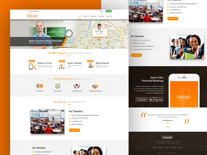 Teacher Finder Homepage askdzier ux website web user experience design ui design review homepage creative concept teacher