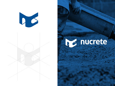 Nucrete branding construction design icon identity logo logotype mark sketch type