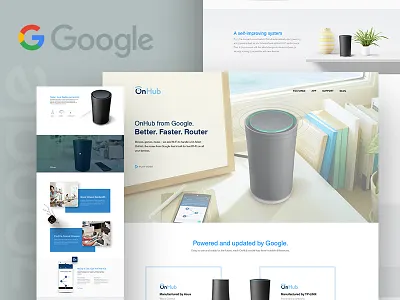 Google OnHub Landing Page Concept app landing page dribbble best shot gmail google google landing page google onhub google product home page landing page