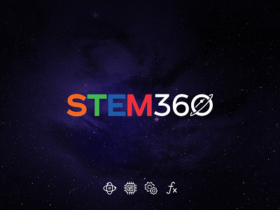 STEM360 2d cosmos education icon logo planet space stars training