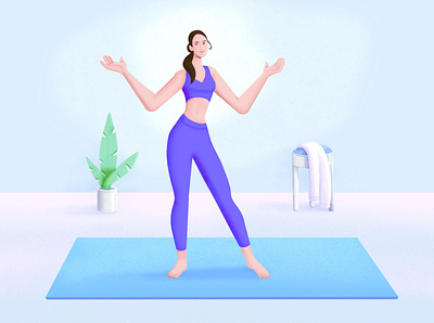 Fitness Trainer character concept fitness healthcare illustration minimal posing teaching trainer yoga